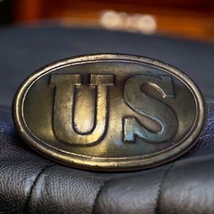 Vintage Brass US Belt Buckle Civil War Repro Reenactment